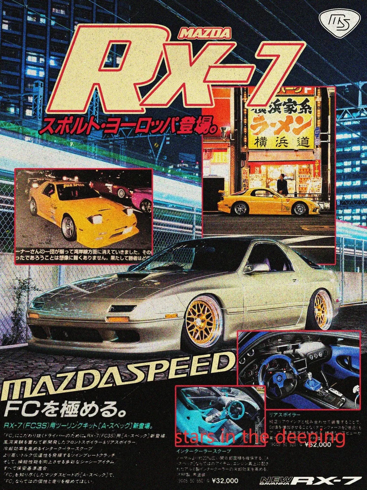 Vintage Japanese Racing Cars Magazine Cover Canvas Art Poster Wall Decor